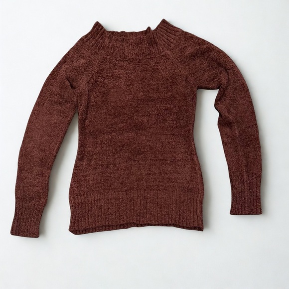 Wet Seal Brown Fuzzy Knit Sweater Size Medium Cozy Knit Y2K - Picture 2 of 7